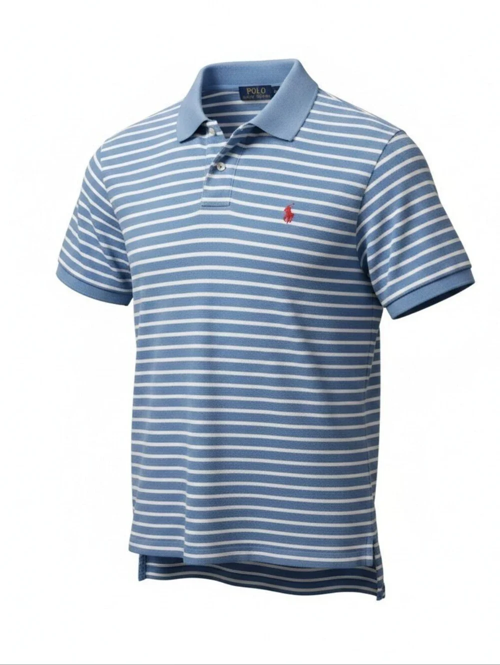 Polo Ralph Lauren Men’s XL Custom Fit Polo Shirt Blue White Stripe Red Pony